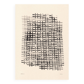 Ink on paper - GRID - signed Eawy