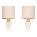 Herda set Ceramic table lamps matching Shade 1970s
