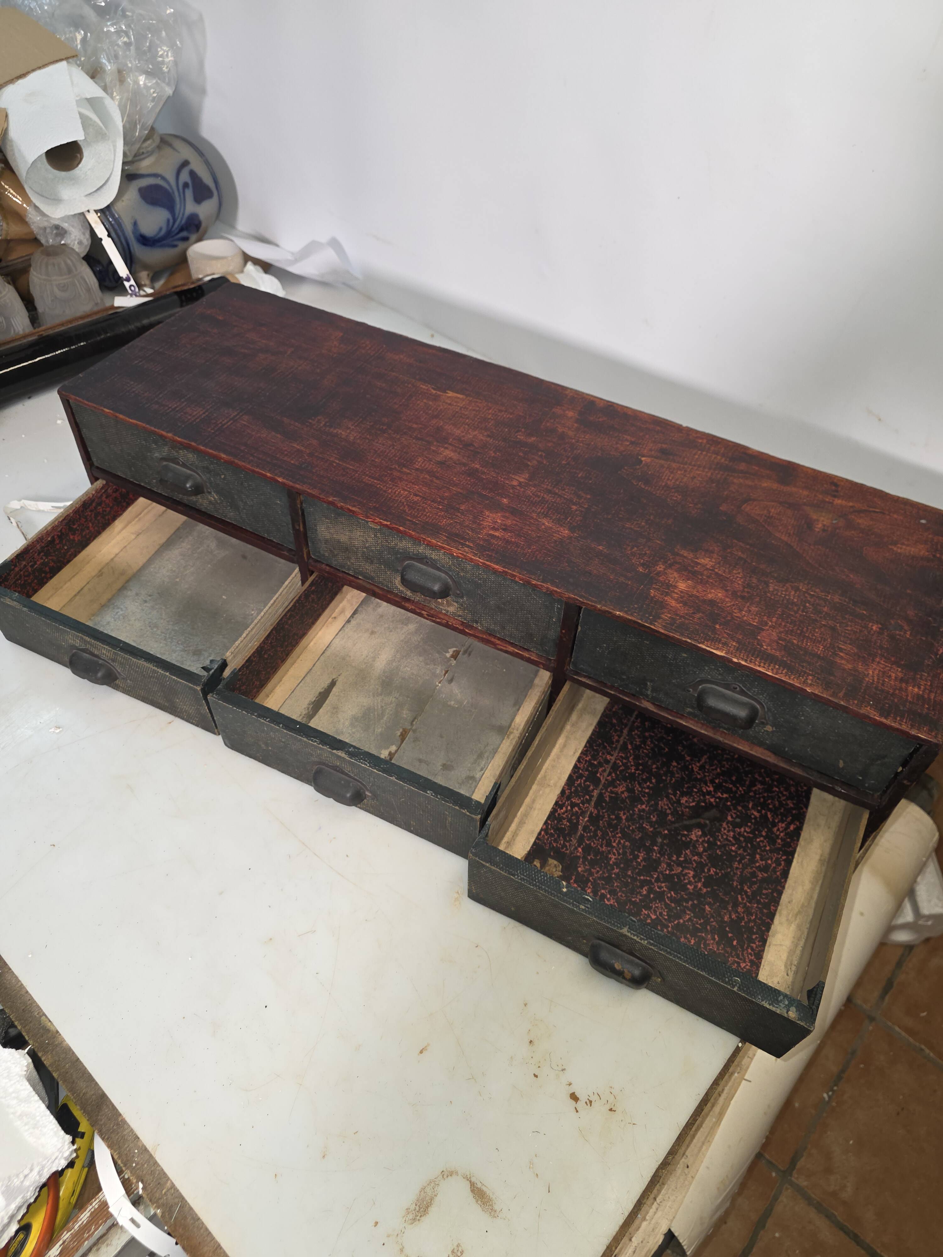 Antique workshop drawer unit from the 1920s.
