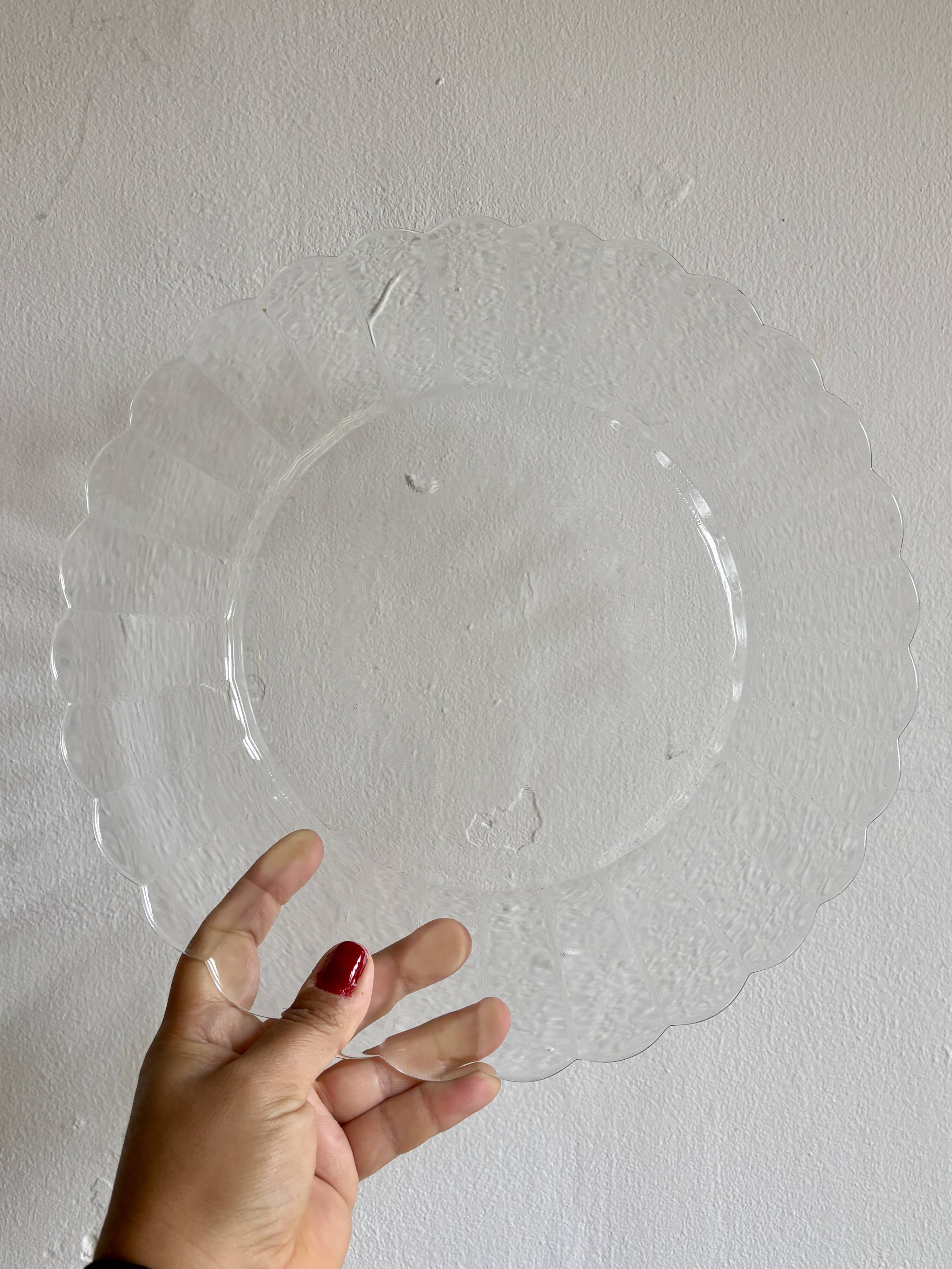 Vintage dessert service in clear glass