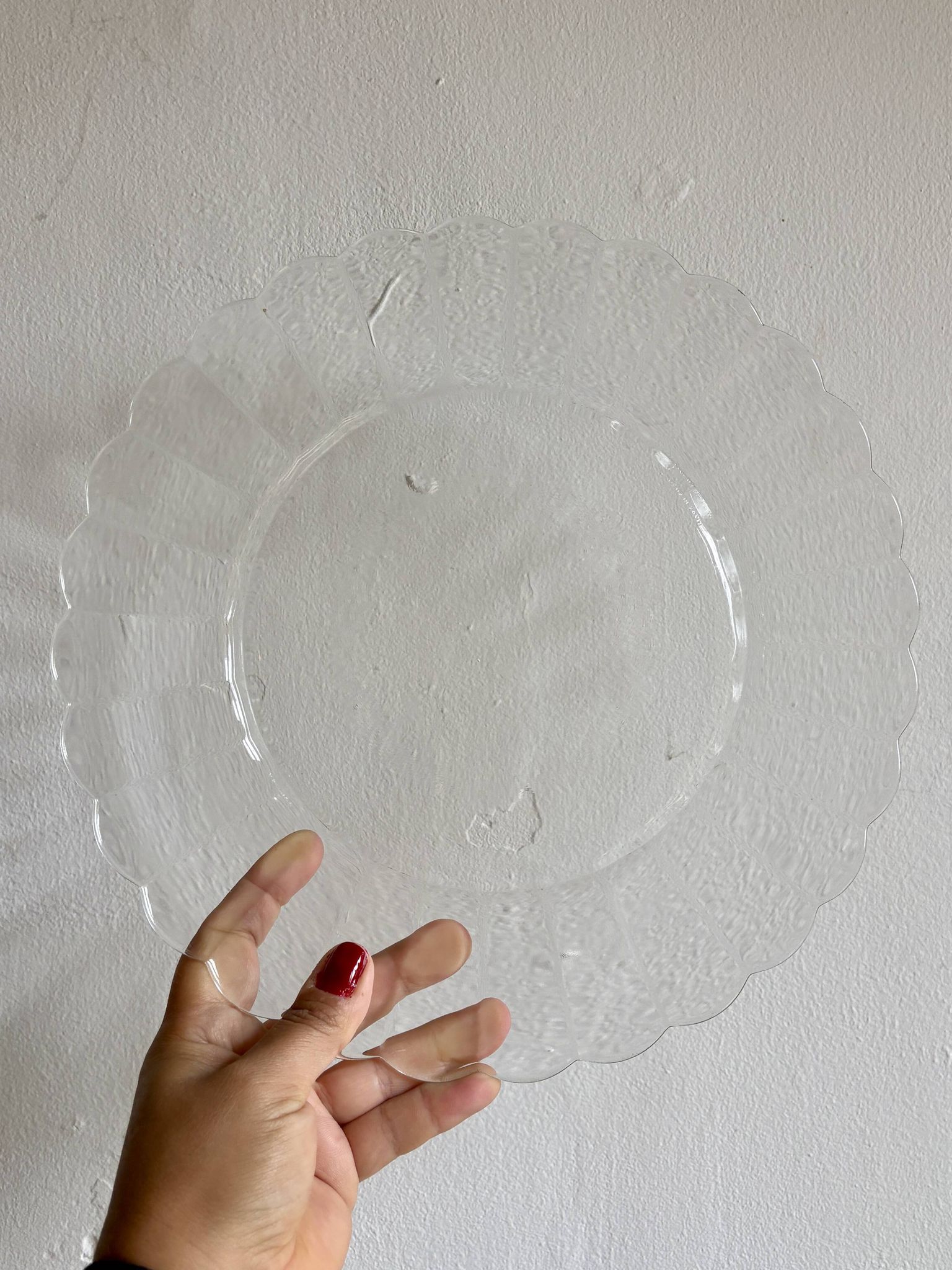 Vintage dessert service in clear glass