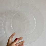 Vintage dessert service in clear glass