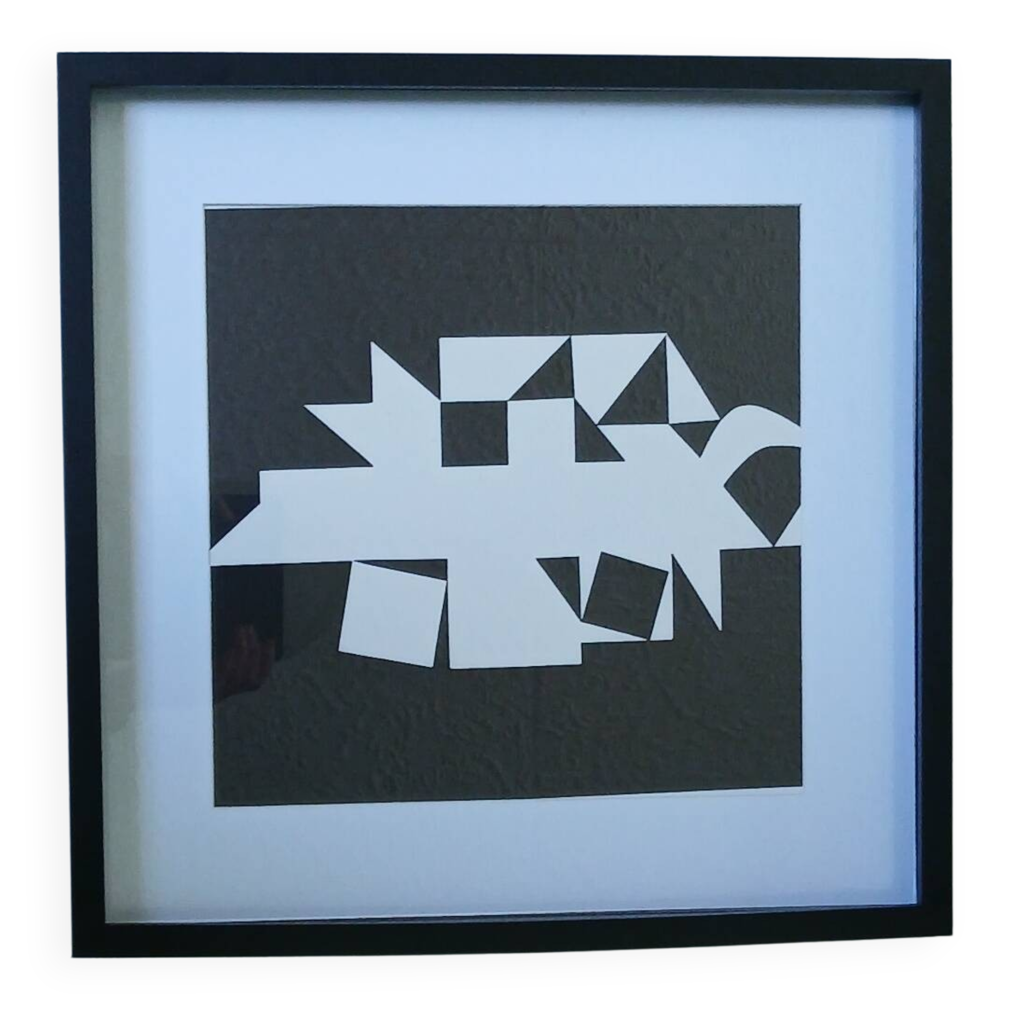 Tableau Vintage Art Optique - Victor Vasarely - Frame 40x40cm