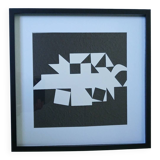 Tableau Vintage Art Optique - Victor Vasarely - Frame 40x40cm
