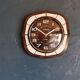 Vintage formica clock square silent wall pendulum "Bayard white wood"