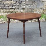 Round wooden table with 1 extension, wooden dining table, dining room table, kitchen table