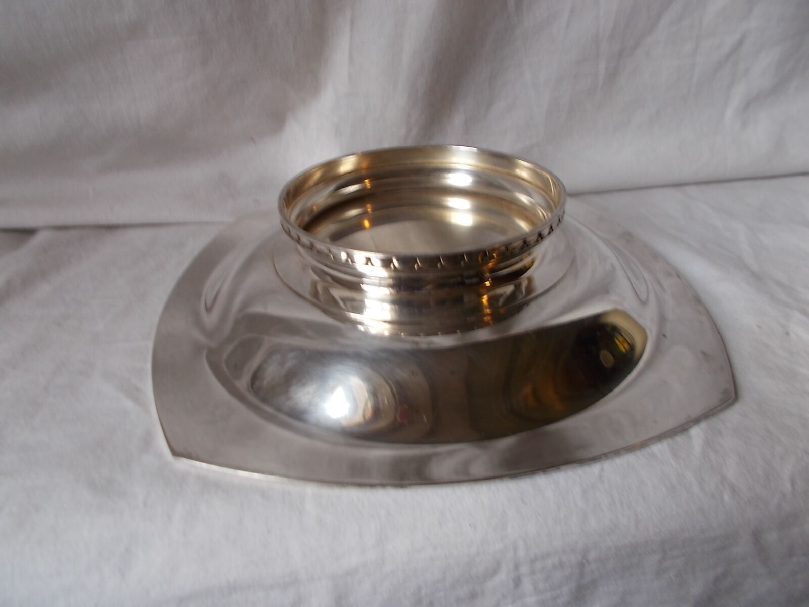Art Deco style silver metal dish