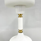 Lampe de table en verre jaune et blanc des années 1970 par Drukov, marquée