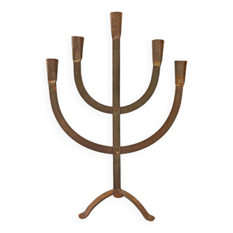 Mid Century Cast Iron Candelabra