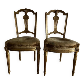 Paire de chaises Lyre style Louis XVI 19ème siècle