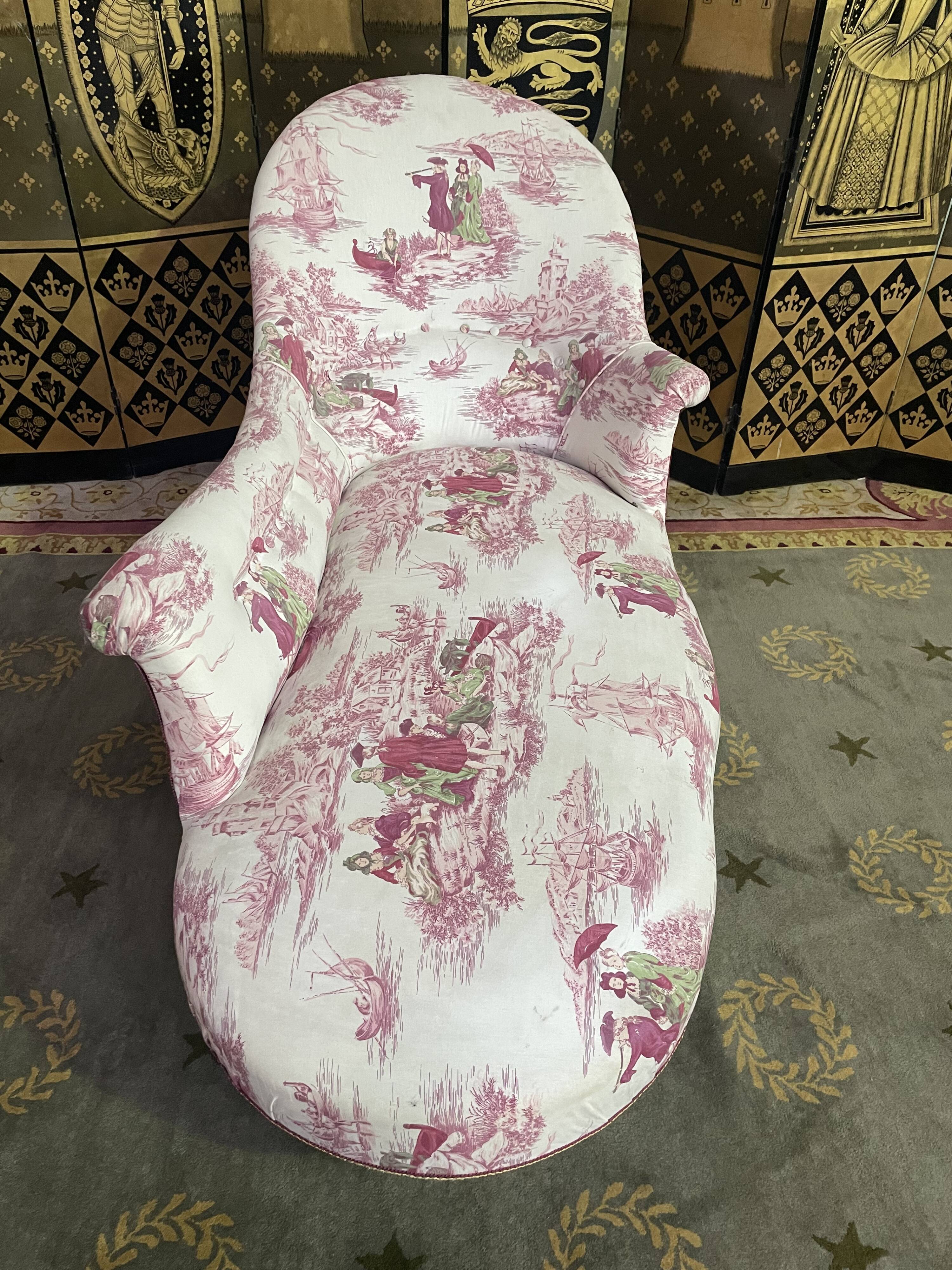 Méridienne Napoléon III toile de Jouy