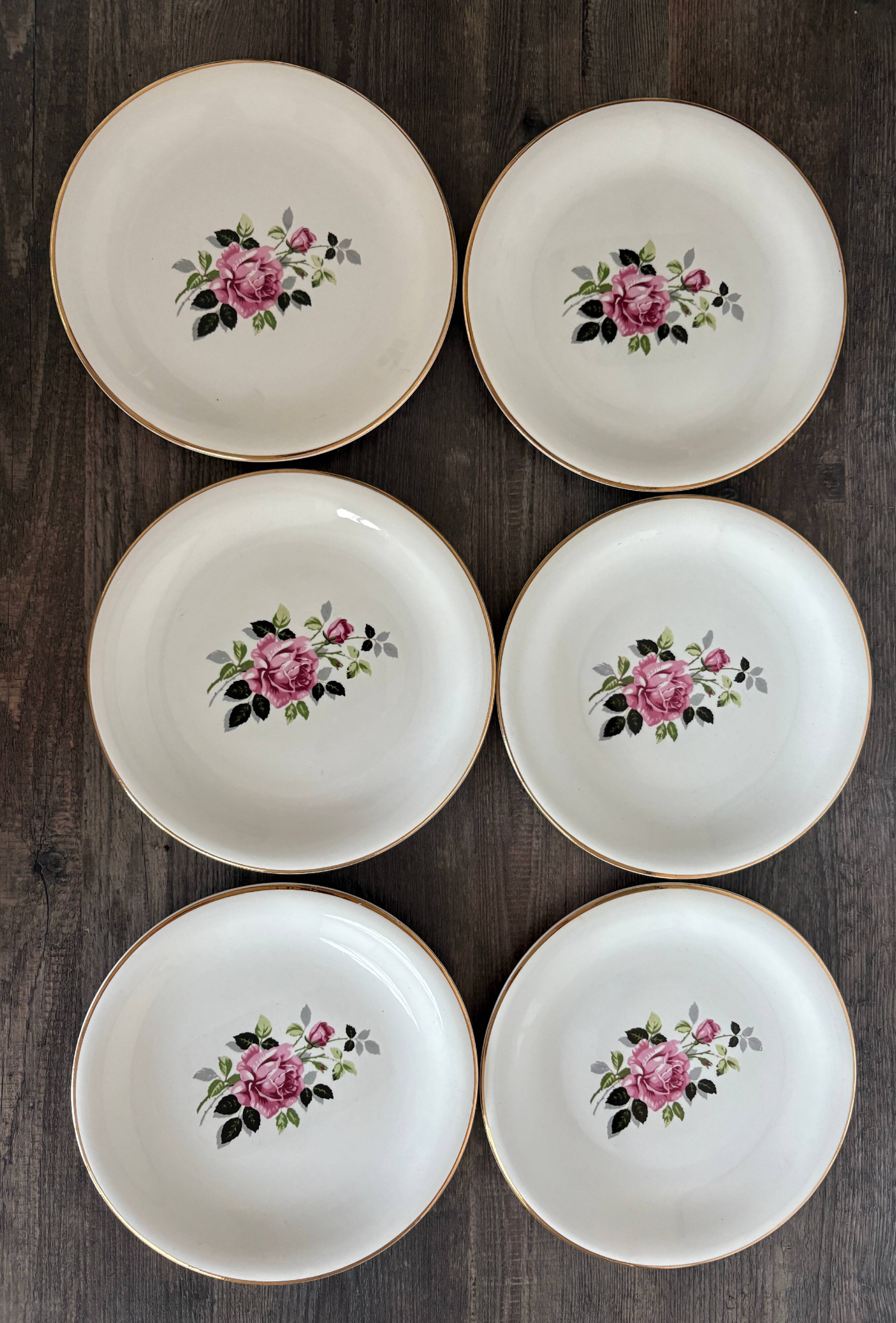 6 Amandinoise dessert plates