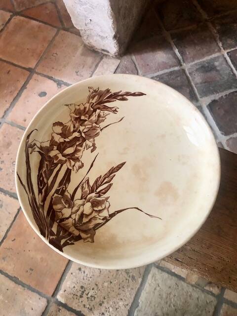 Earthenware compote by Jules Vieillard