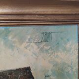 Oil on canvas stephane bulan village of domme dordogne 1979