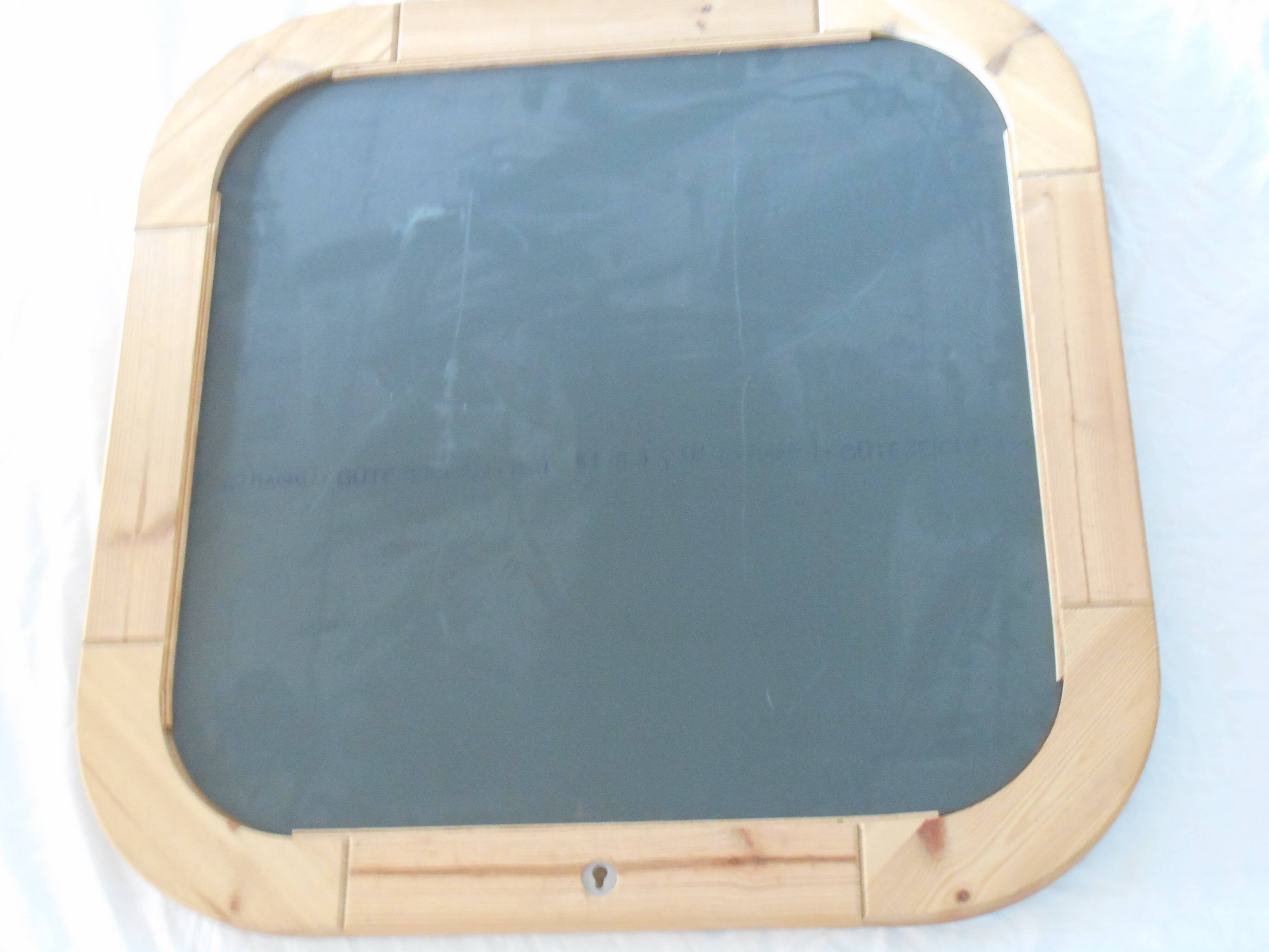 Wood square mirror vintage tour 64x64cm