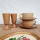 Coffee service tea chocolate stoneware village CNP France vintage
