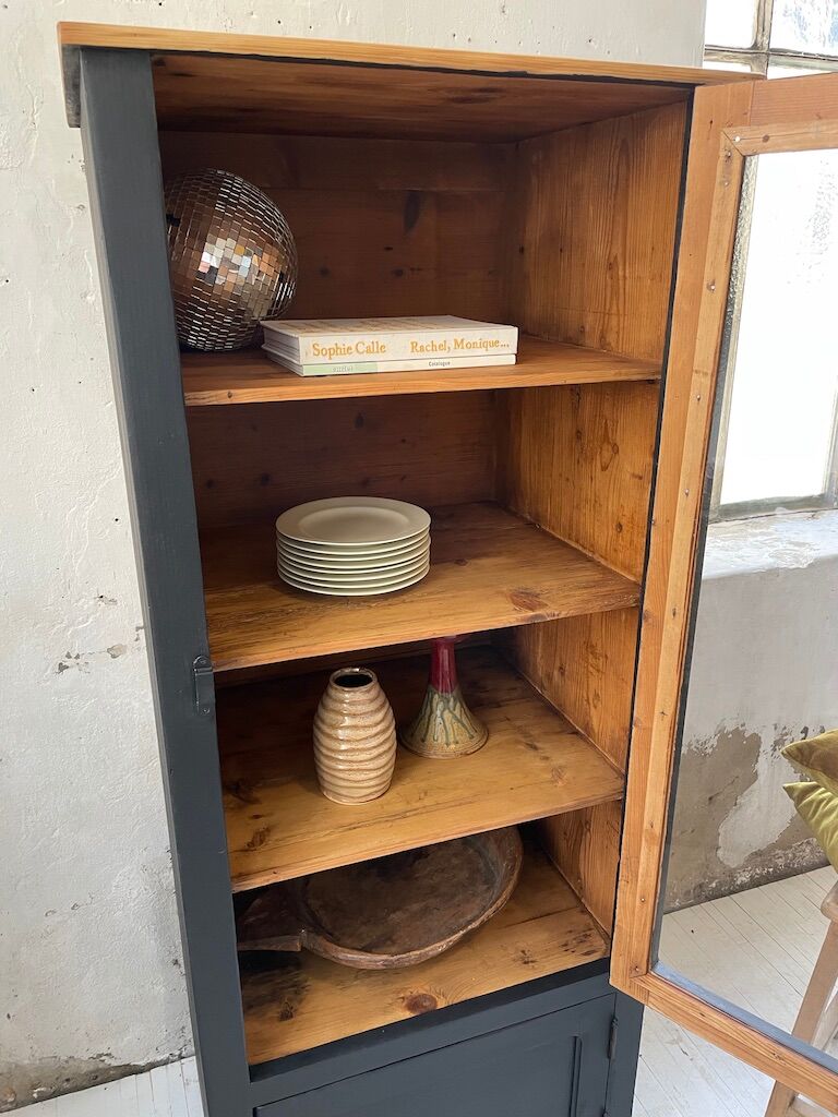 Old black storage window