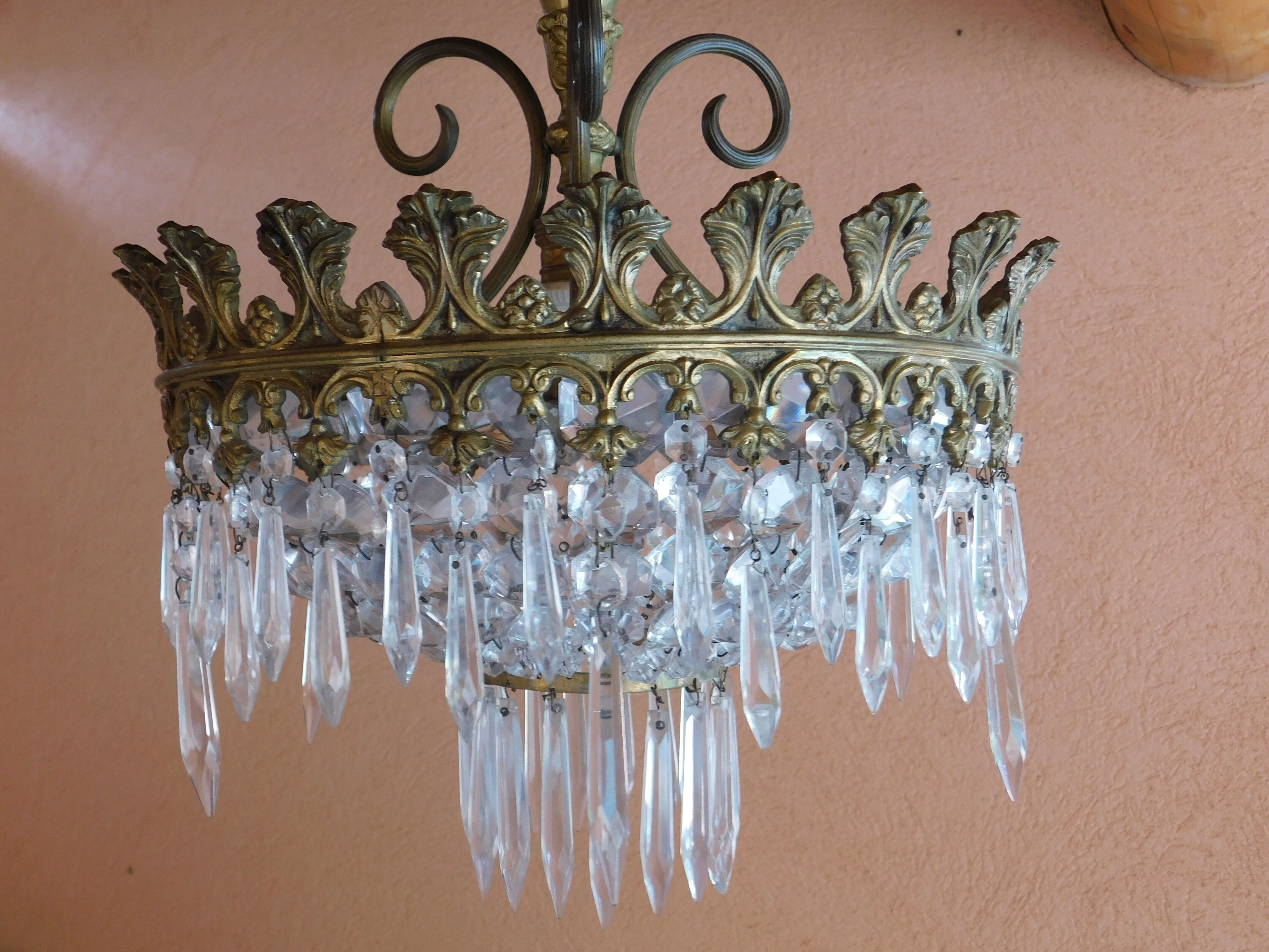 Plafonnier lustre pampilles ø 34 cm