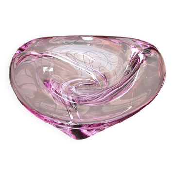 Centre de table en cristal Val Saint-Lambert – Modèle Wave vers 1950