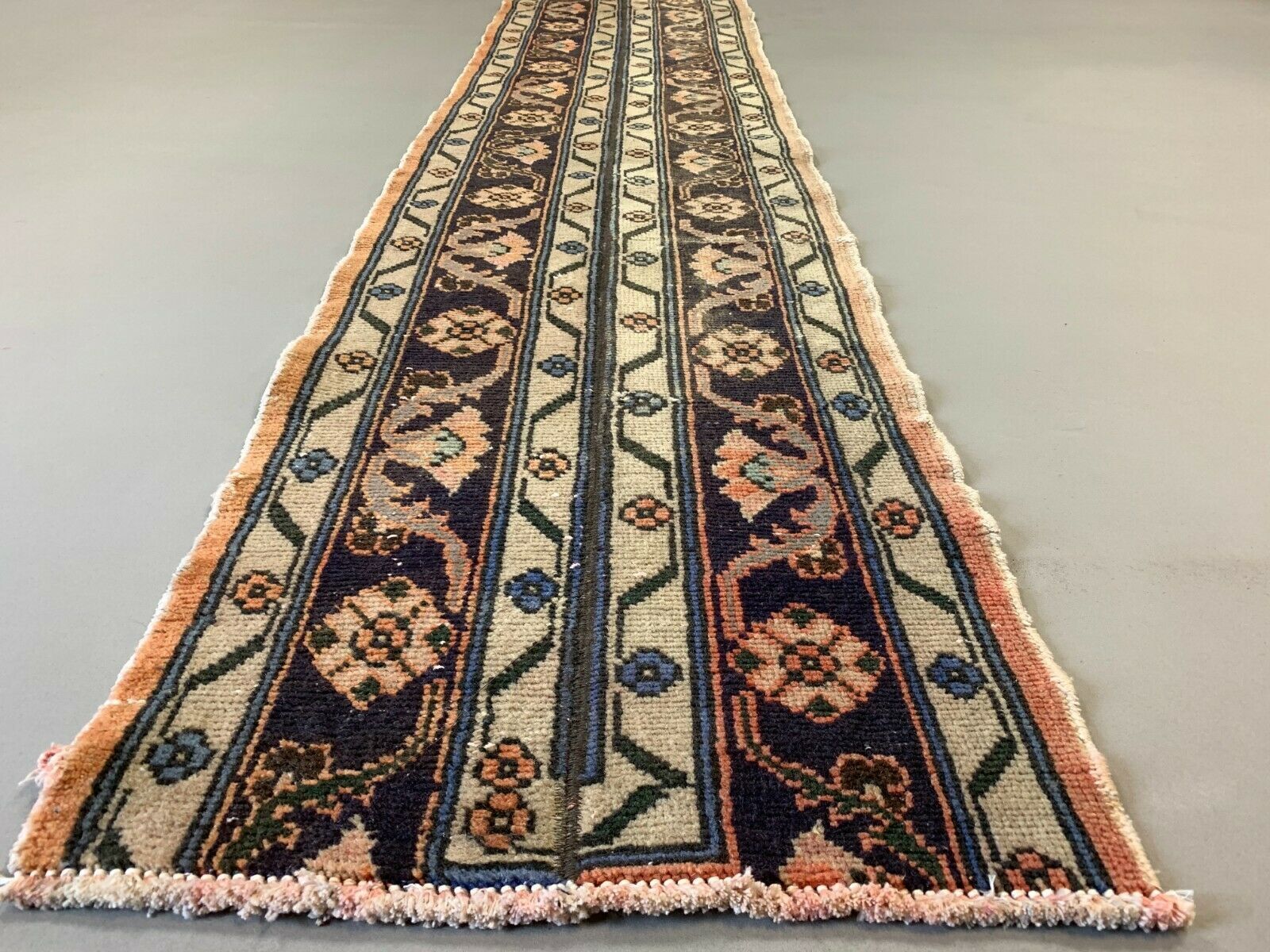 Turkish narrow runner 368x50 cm wool