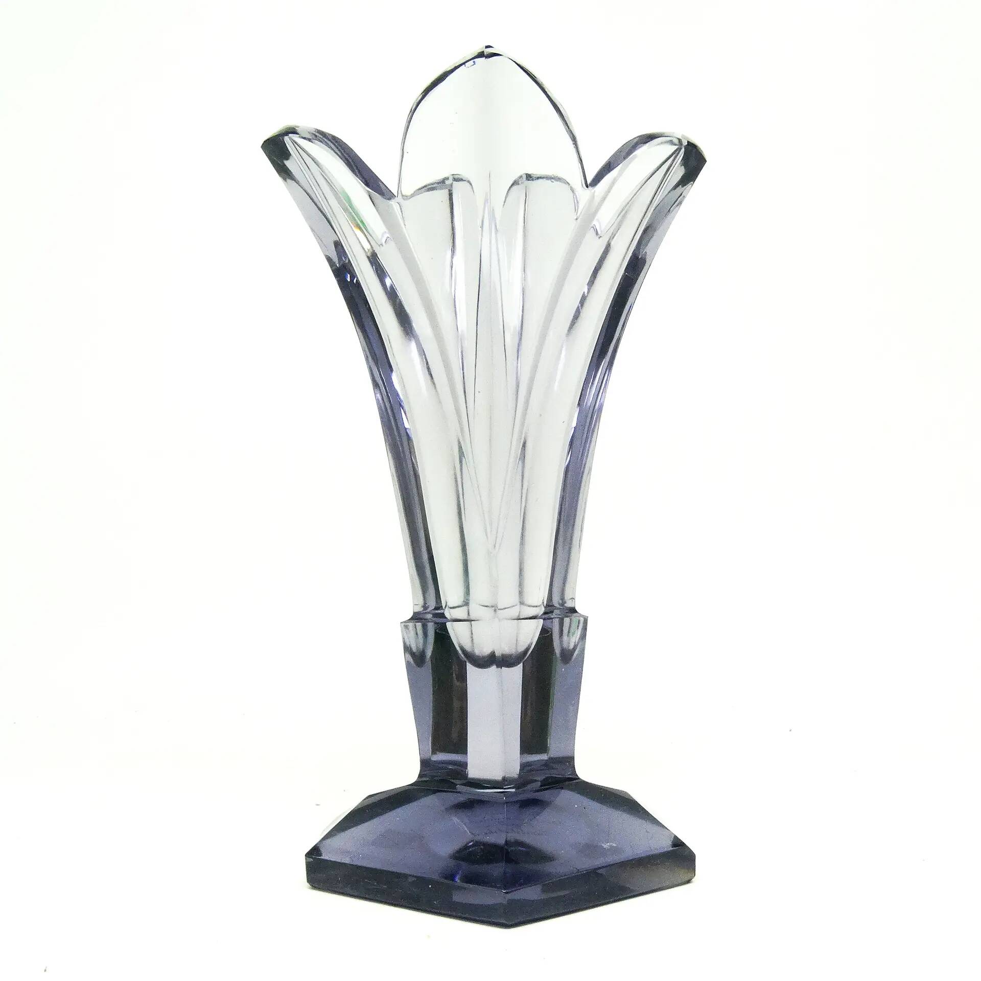 Art Deco vase, crystal, Moser, Czechoslovakia, 1930s