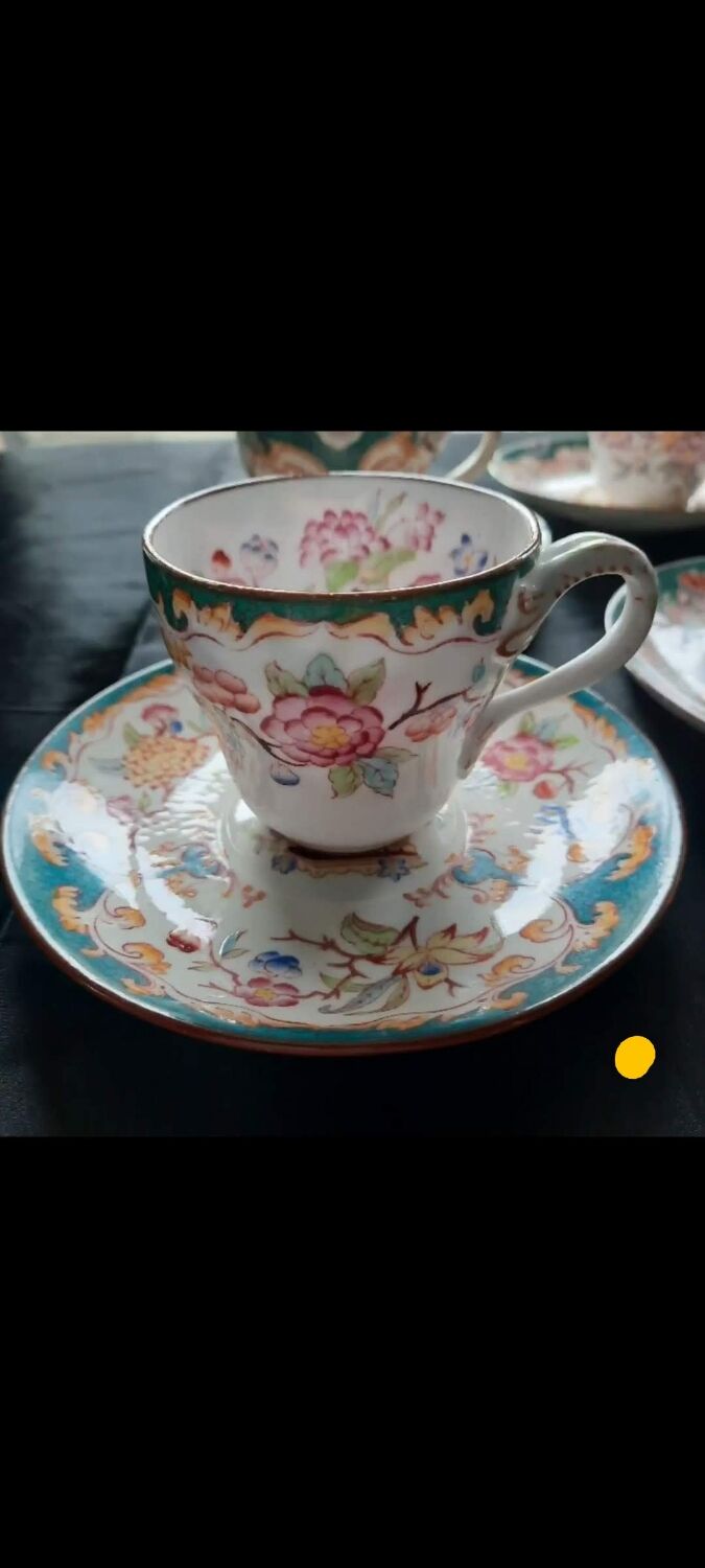 4 cups and under cups of the 19th century earthenware factory of sarreguemines