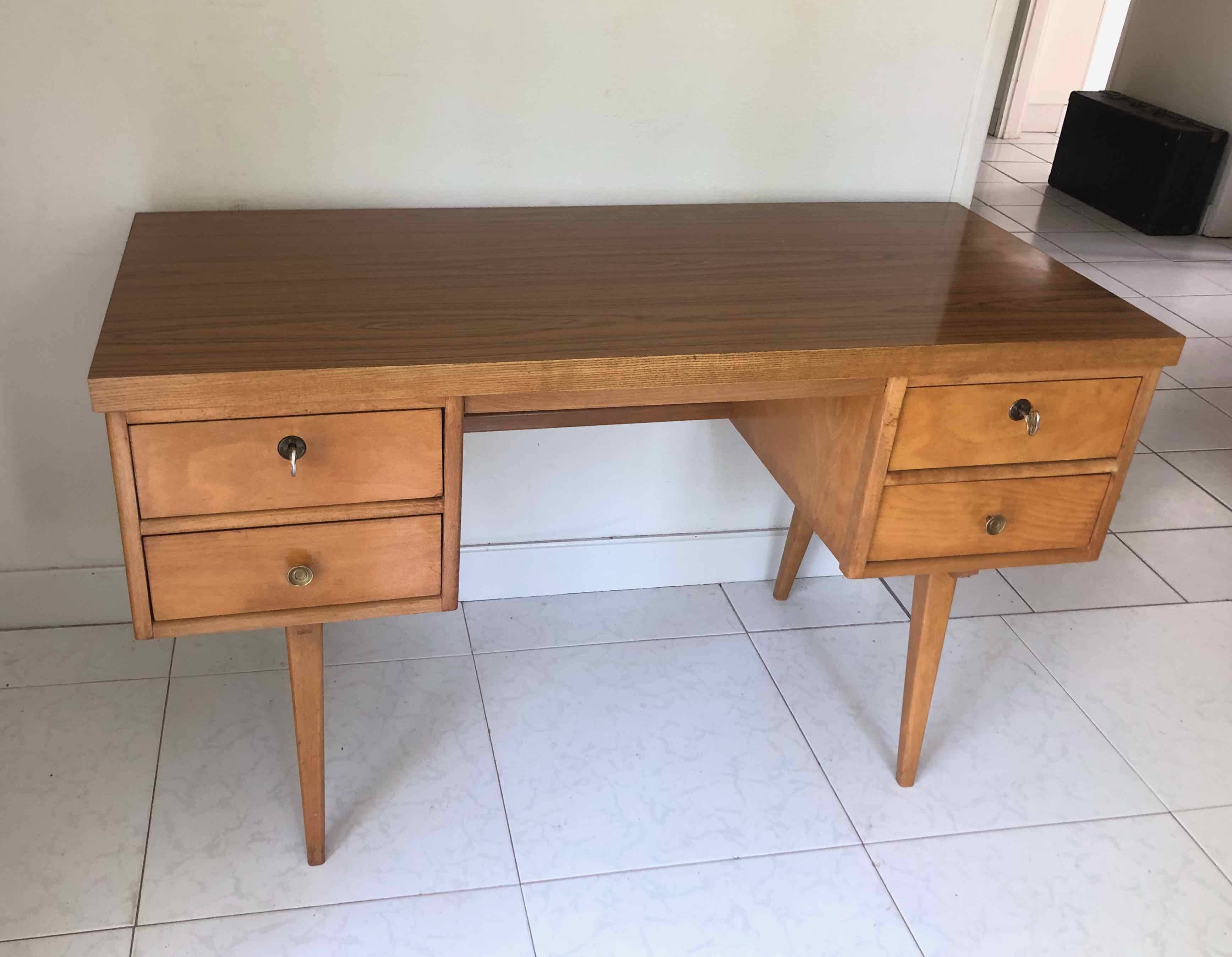 1960s designer desk, compass legs
