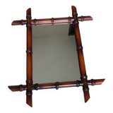 Antique vintage bamboo mirror 50x42cm