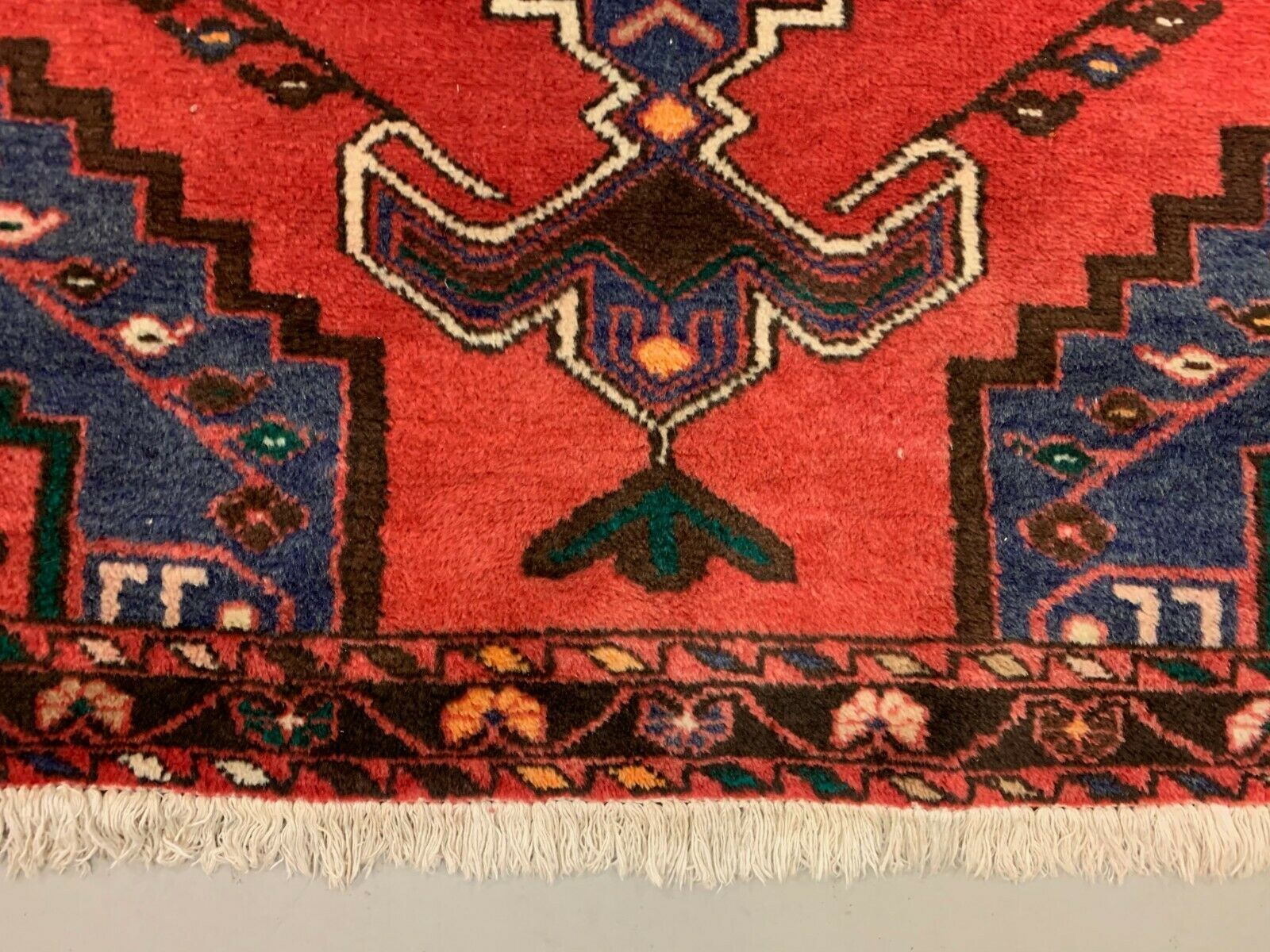 Vintage Tribal Rug 205x137 cm Wool Oriental Hand Made Rug Red, Navy