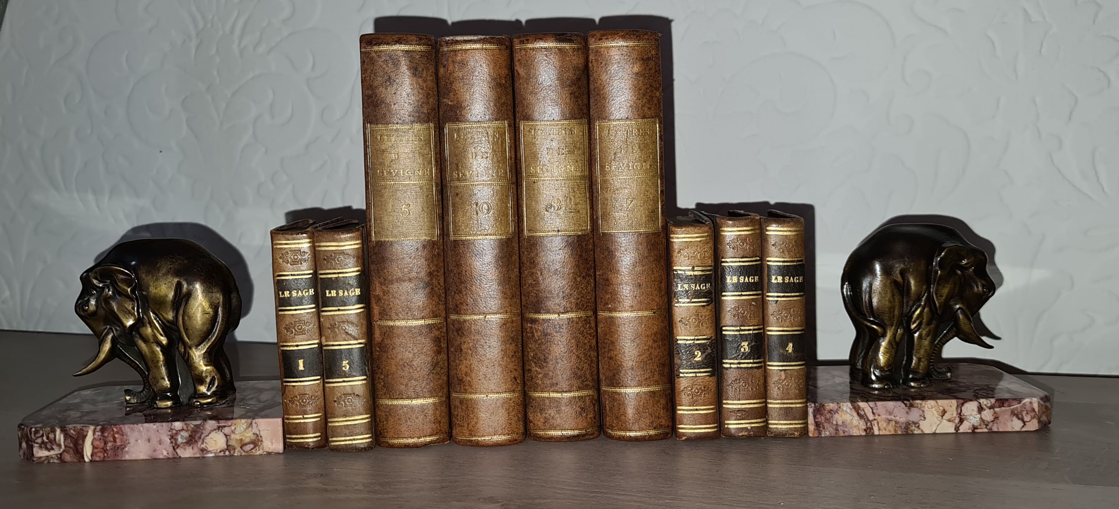Paire de serre livres art deco marbre