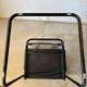 Set of 12 vintage black leather and tubular steel chairs – Italy, year