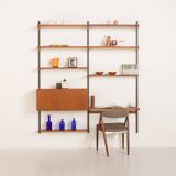 Kai Kristiansen teak wall unit with a hidden desk for FM Mobler