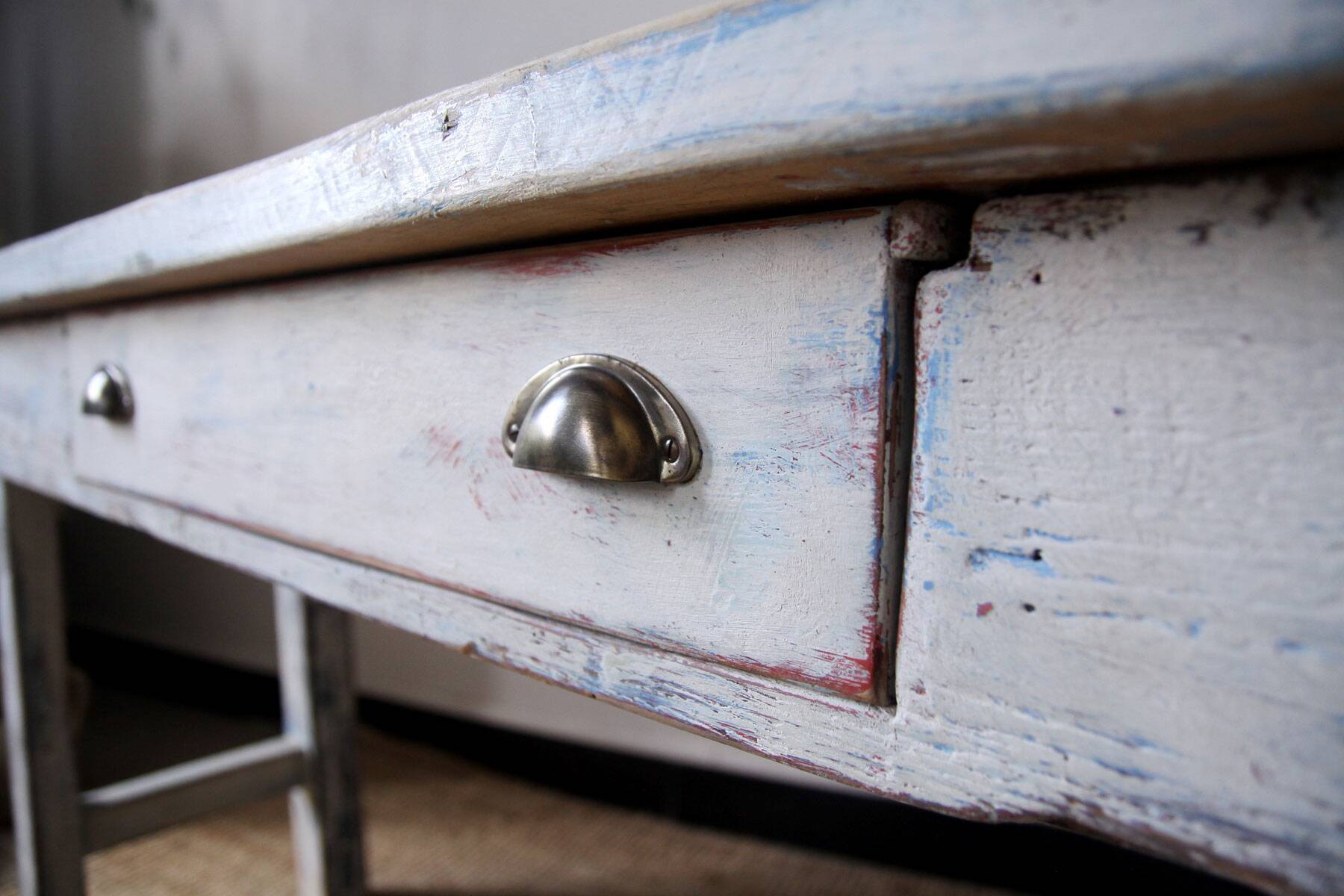 Console / patinated wooden shelf