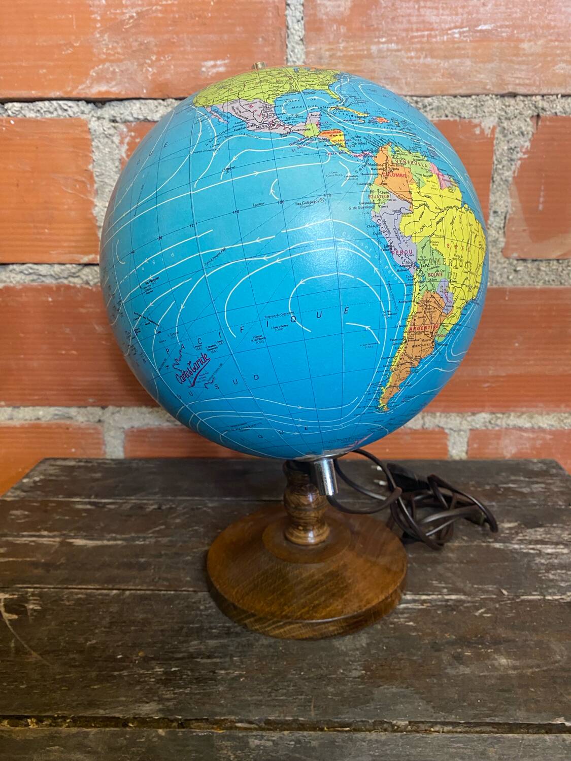 World Map Earth Globe Old TARIDE 1985 Model 90RL025 Vintage