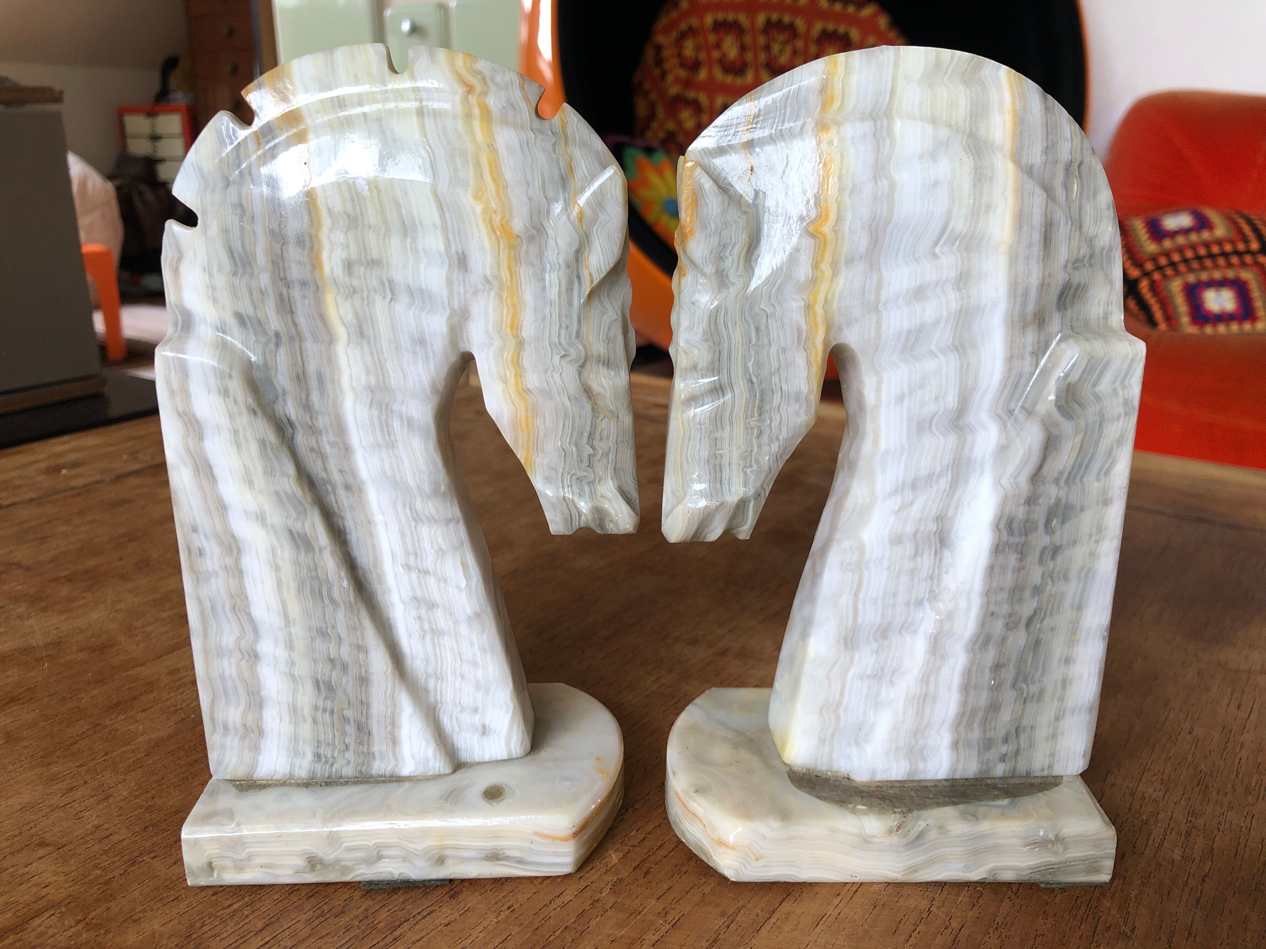 Greenhouse book art deco zoomorphic horse head in marble onyx