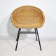 Woven rattan armchair from the 1960s