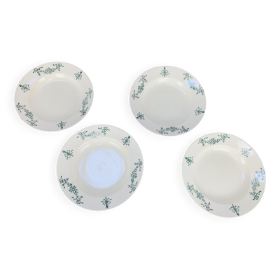 4 assiettes creuses à soupe Sapho Longchamp terre de fer