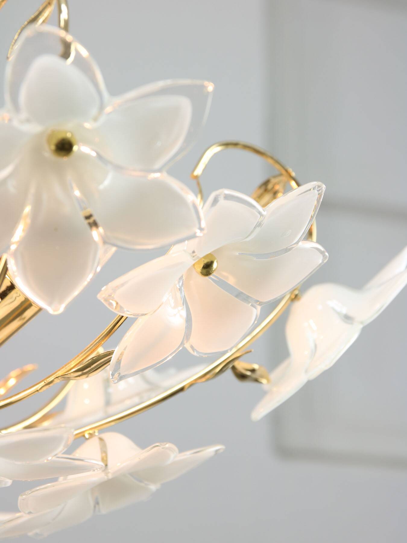 Vintage Italian Murano Glass Flower Chandelier