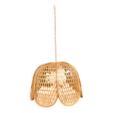 Suspension en rotin vintage