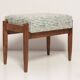 Vintage white and aqua mid-century stool, Edmund Homa, 1960s