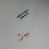 Antique Limoges green & gold porcelain dessert / cream service C593