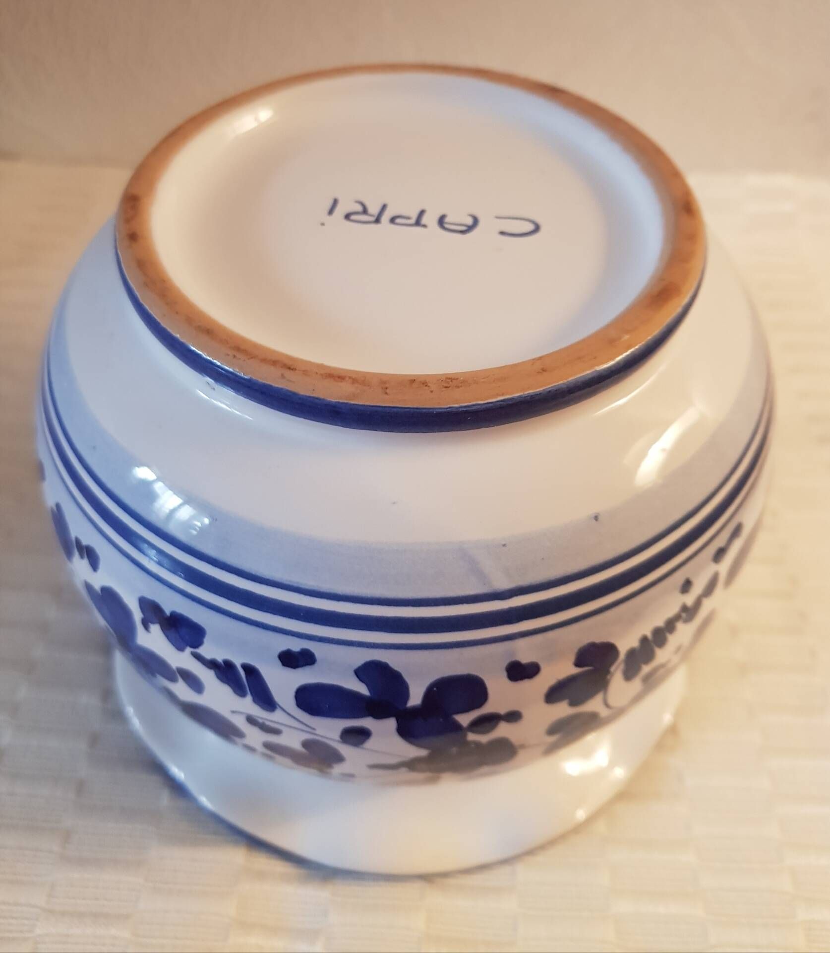 Ceramic cache-pot, stamped Capri