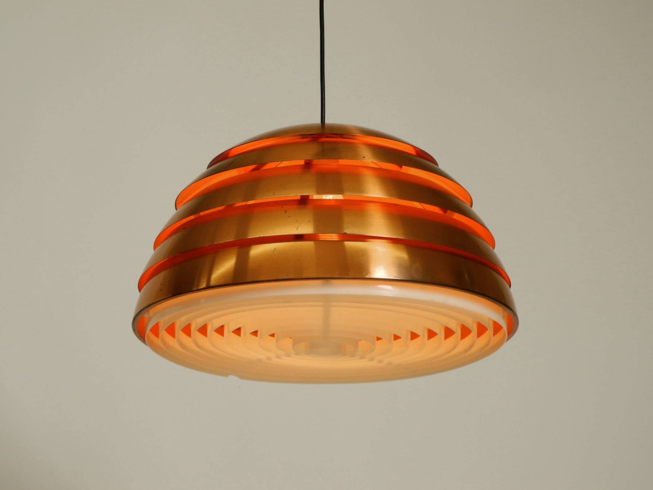 Original 1960s copper slat pendant lamp by Hans-Agne Jakobsson for Markaryd