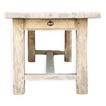 Large farmhouse table - solid oak - drawer