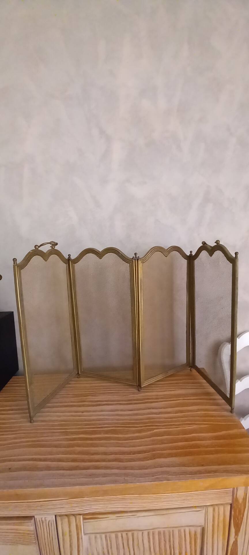 Brass fire screen