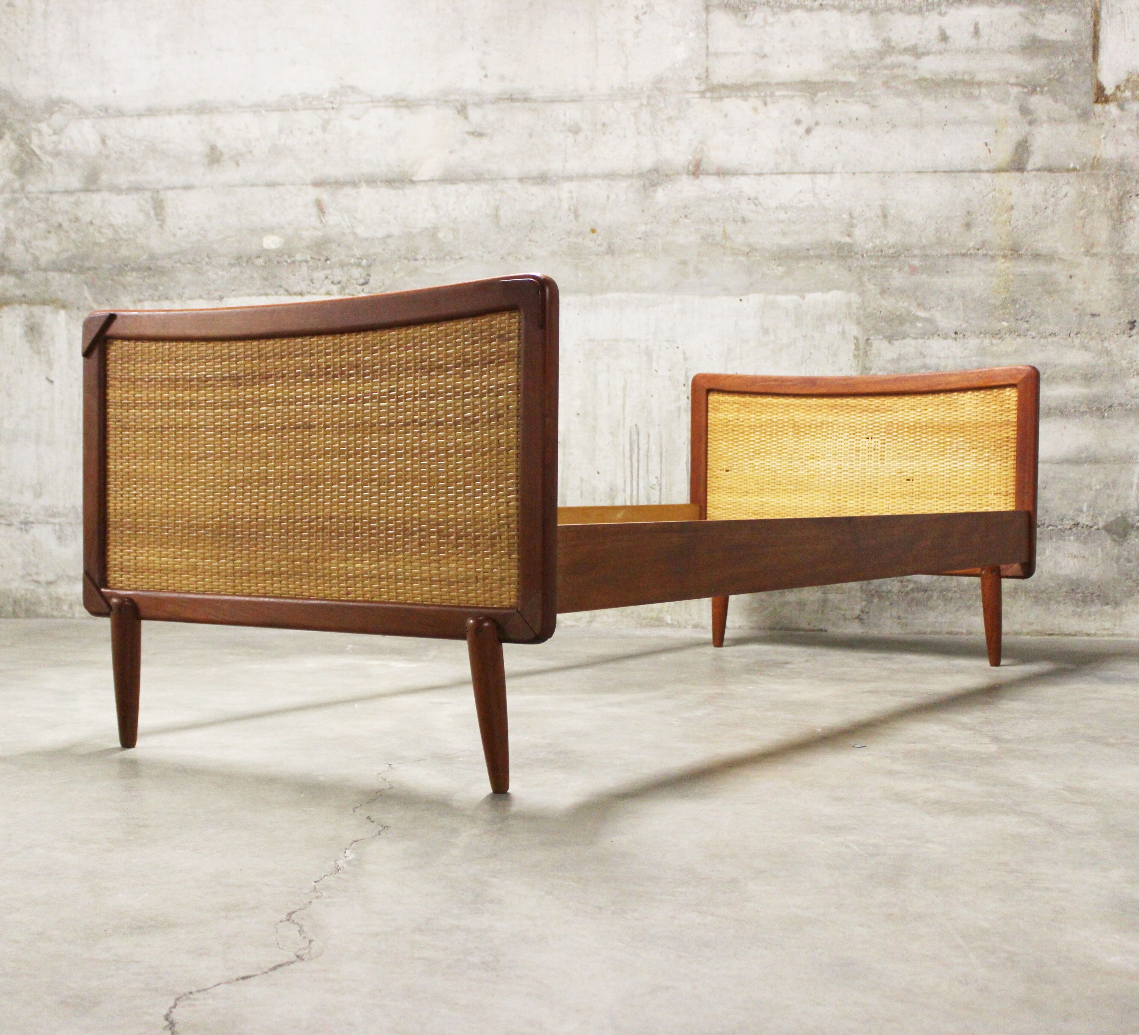 Mid-Century Single Teak Bed, 1960s