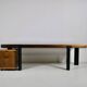 Important walnut executive desk for faram 1957 italy publisher 80's