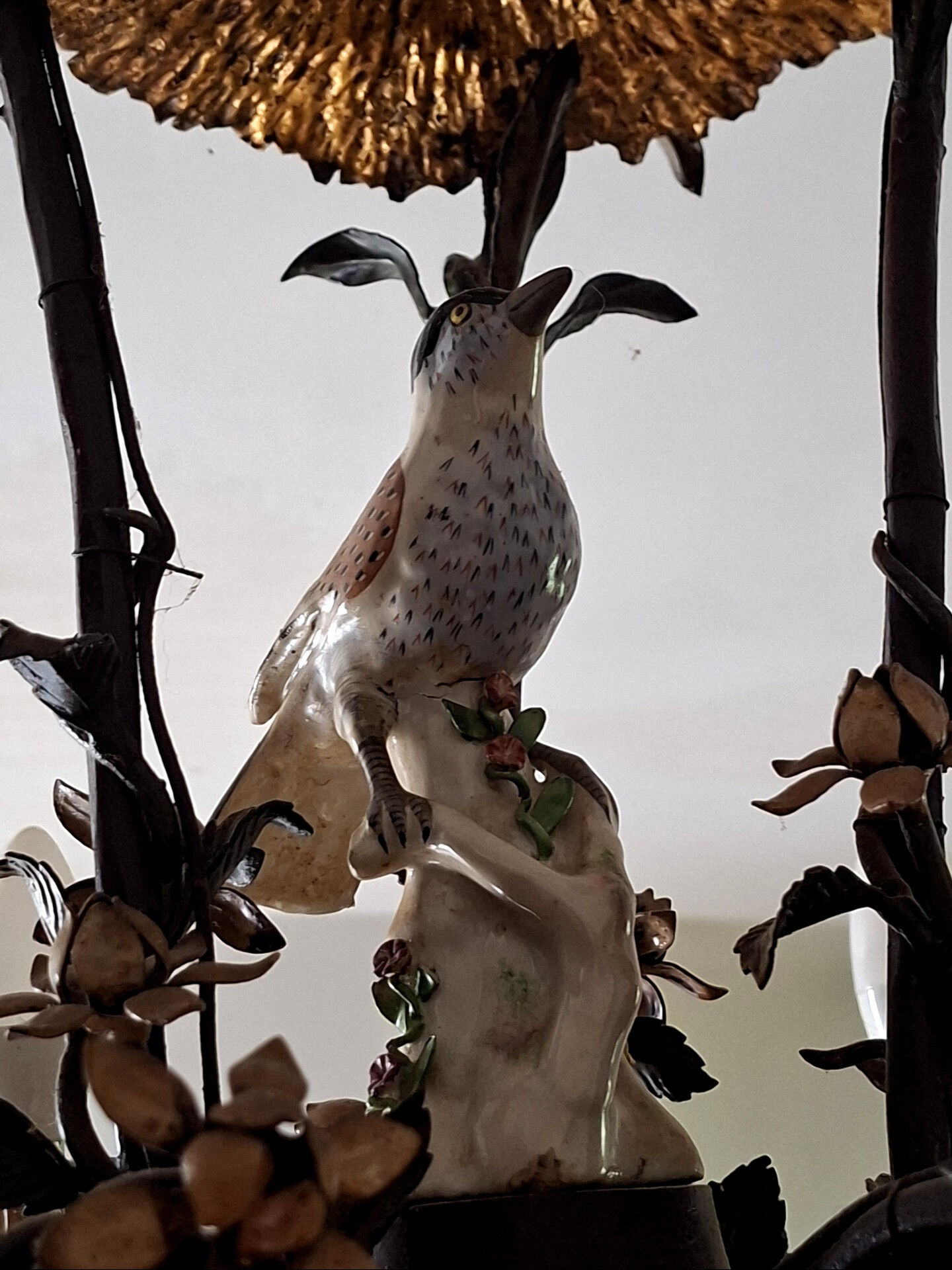 Lustre Naturaliste Aux Oiseaux, Fleurs Et Feuillages
