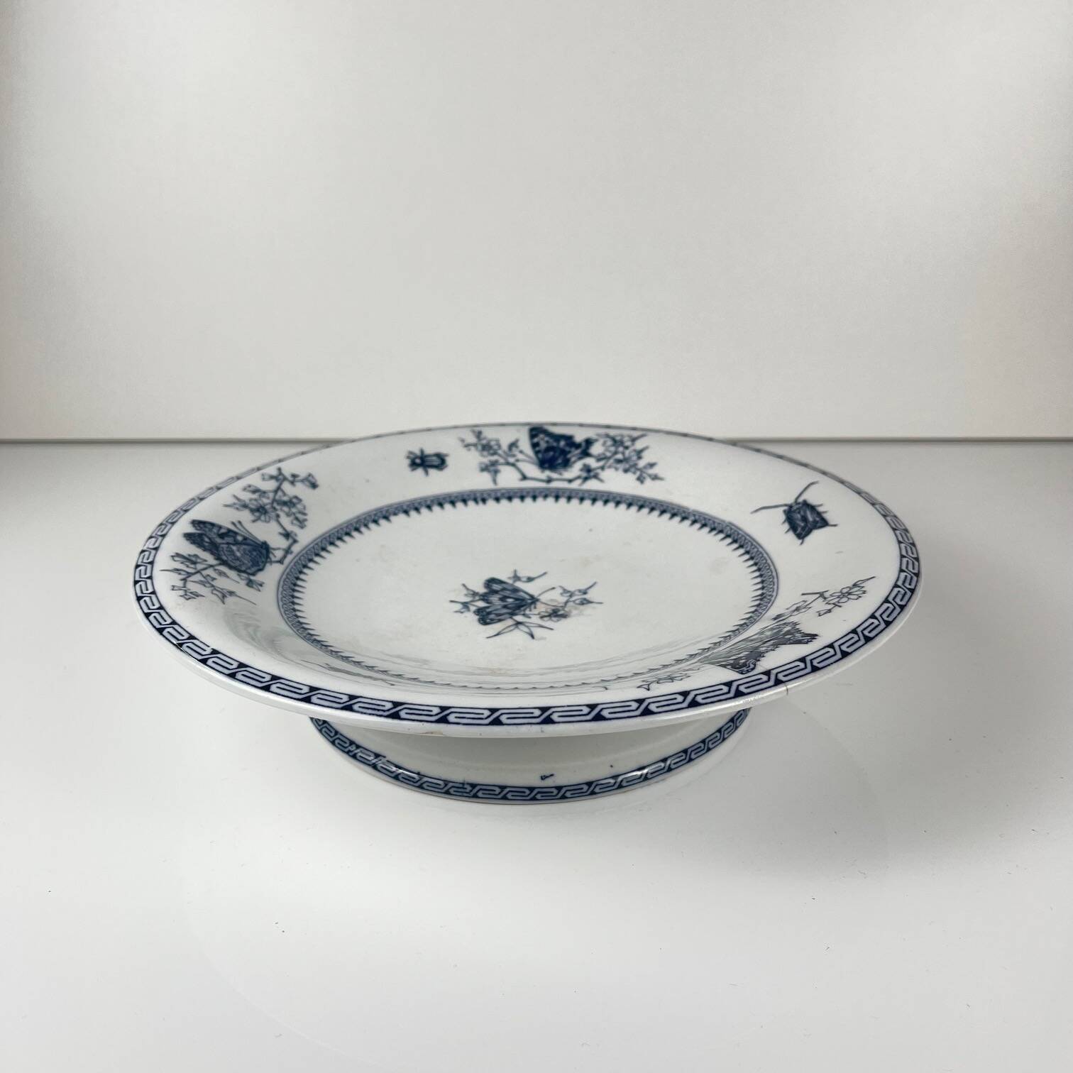 Low blue "Butterfly" compote dish by Minton & co, England, 19th century