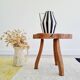 Brutalist tripod stool - solid wood - elm
